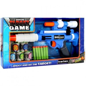 Pistola lanza dardos con blanco de tiro