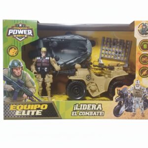 Set militar moto, soldado y bote