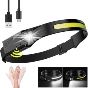 Linterna frontal led, recargable con sensor