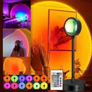 Lampara aro led sunset USB RGB control remoto altura regulable