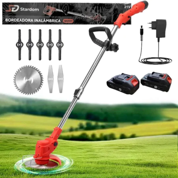 Bordeadora inalámbrica 2 baterías 21v 4700rpm